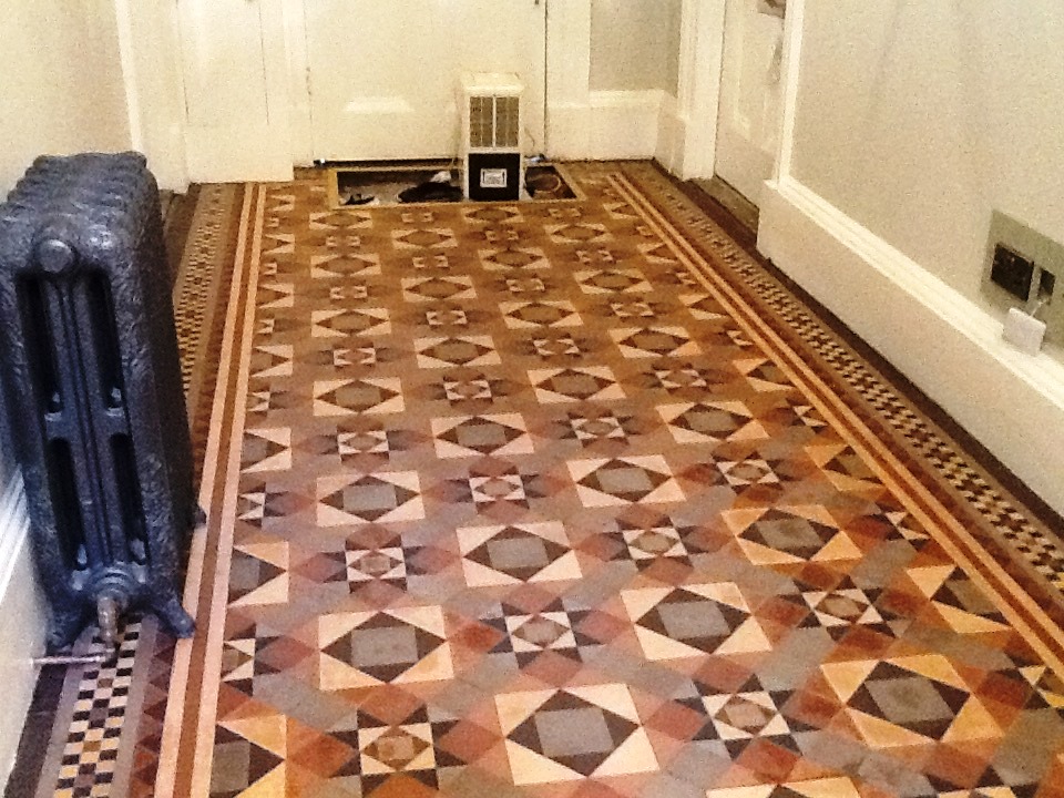 Victorian Tiles Stamford After Stripping and cleaning