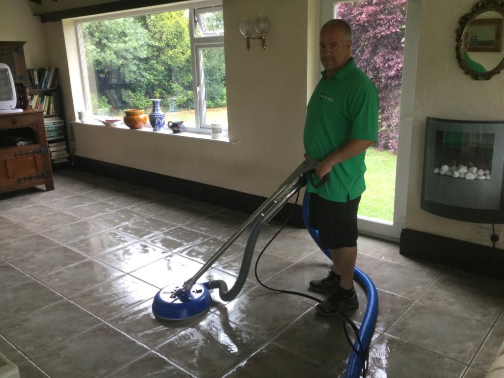 Cleaning Ceramic Tile and Grout During Cleaning Rushden Sun Room