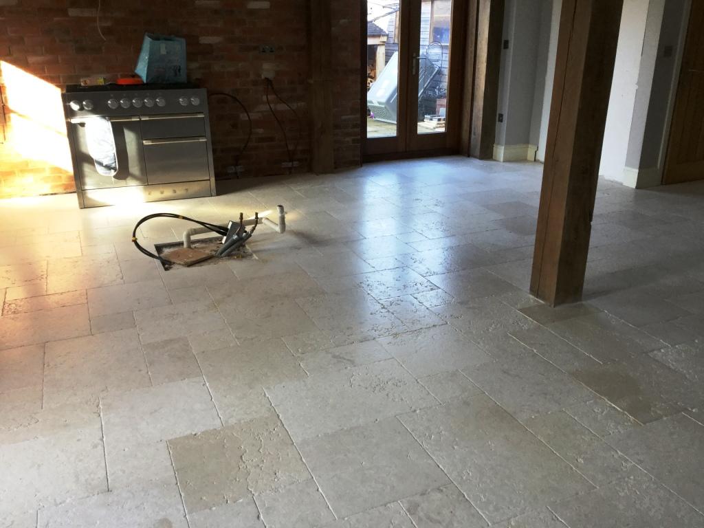 Honed Limestone Floor After Restoration Upper Boddington