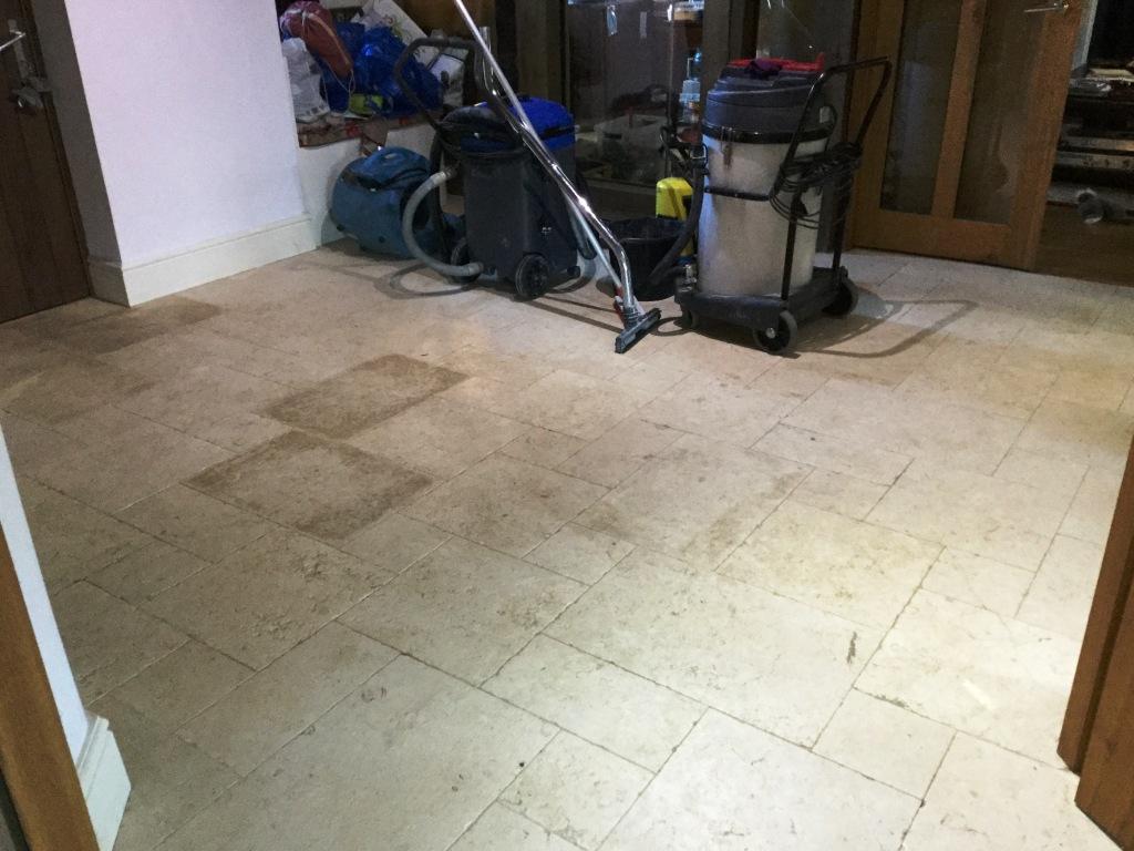 Honed Limestone Floor Before Restoration Upper Boddington