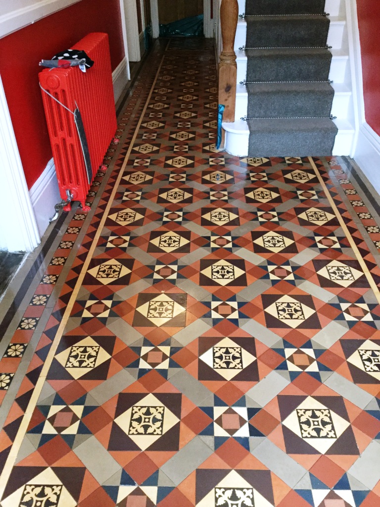 Victorian Tiled Hallway Floor After Cleaning Rushden