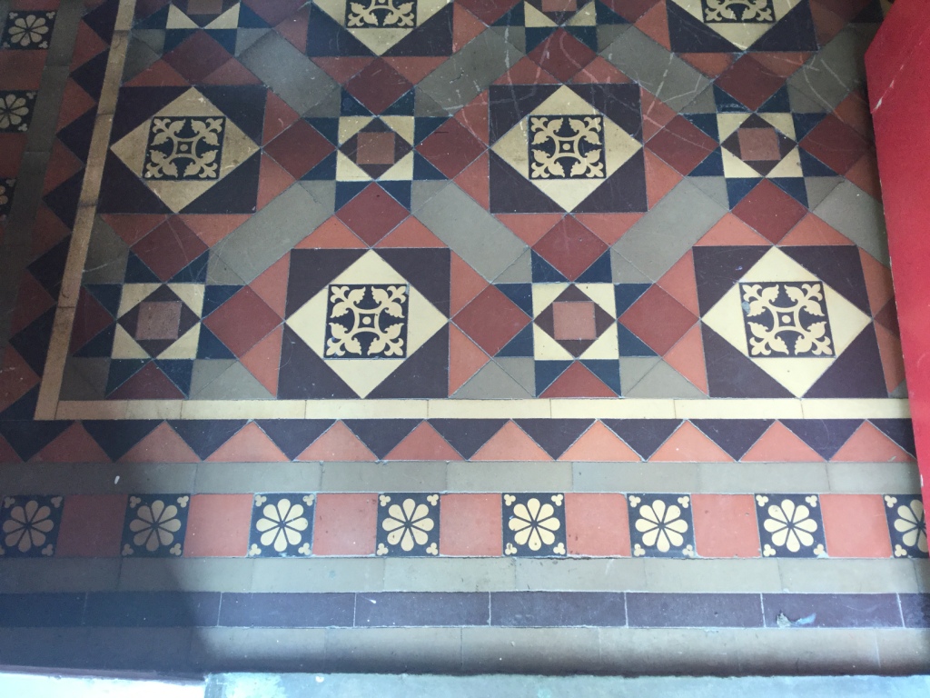 Victorian Tiled Hallway Floor Before Wax Removal Rushden