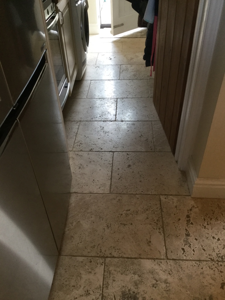 Pitted Tumbled Travertine Before Cleaning Braybrooke