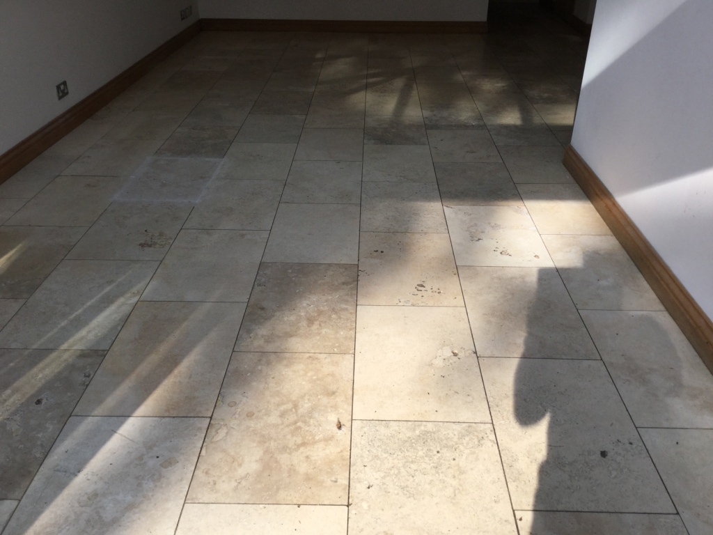 Travertine Tiled Floor Weston Favell Before Polishing