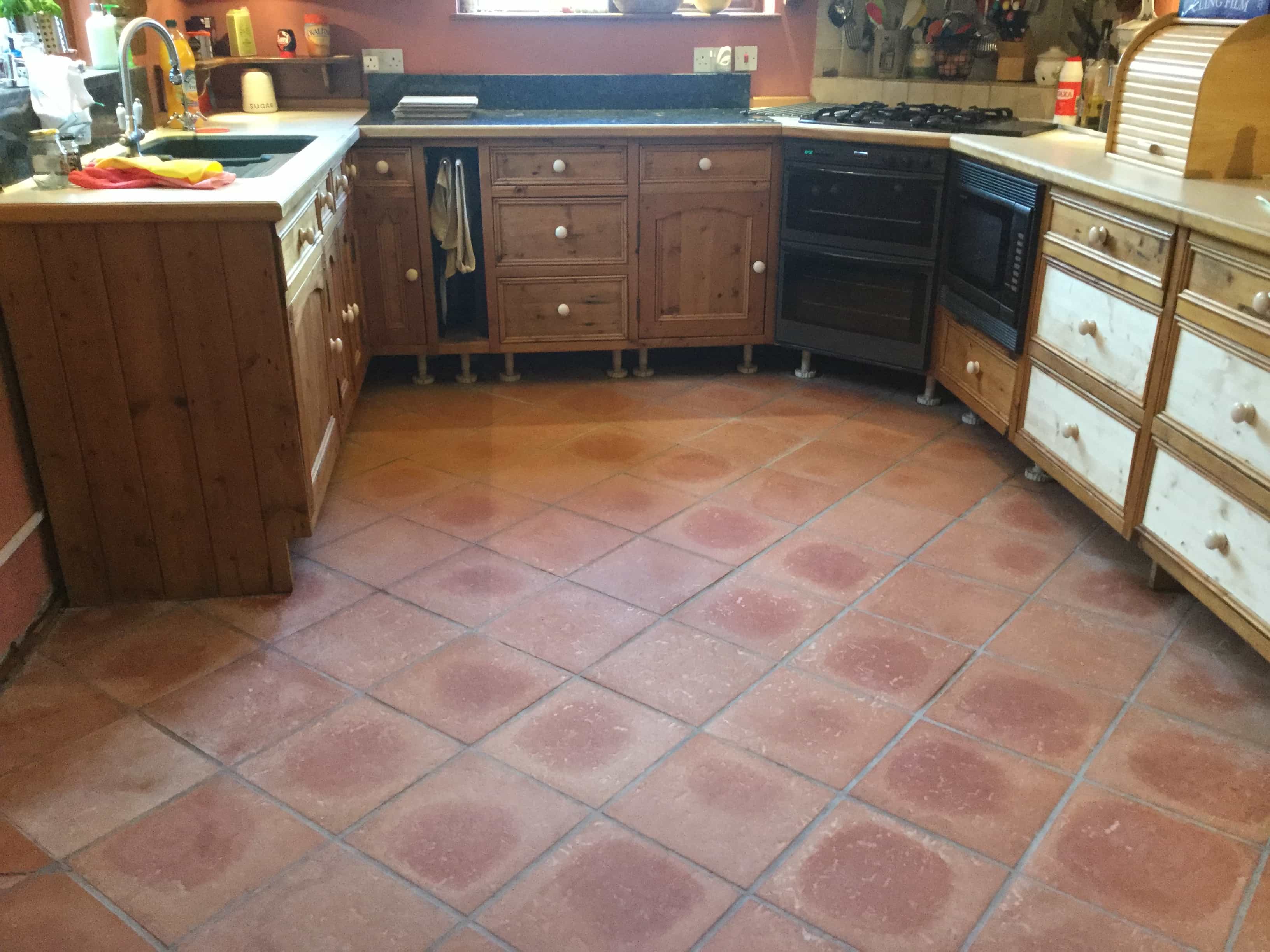 Terracotta Tiled Kitchen Floor After Cleaning Maidford