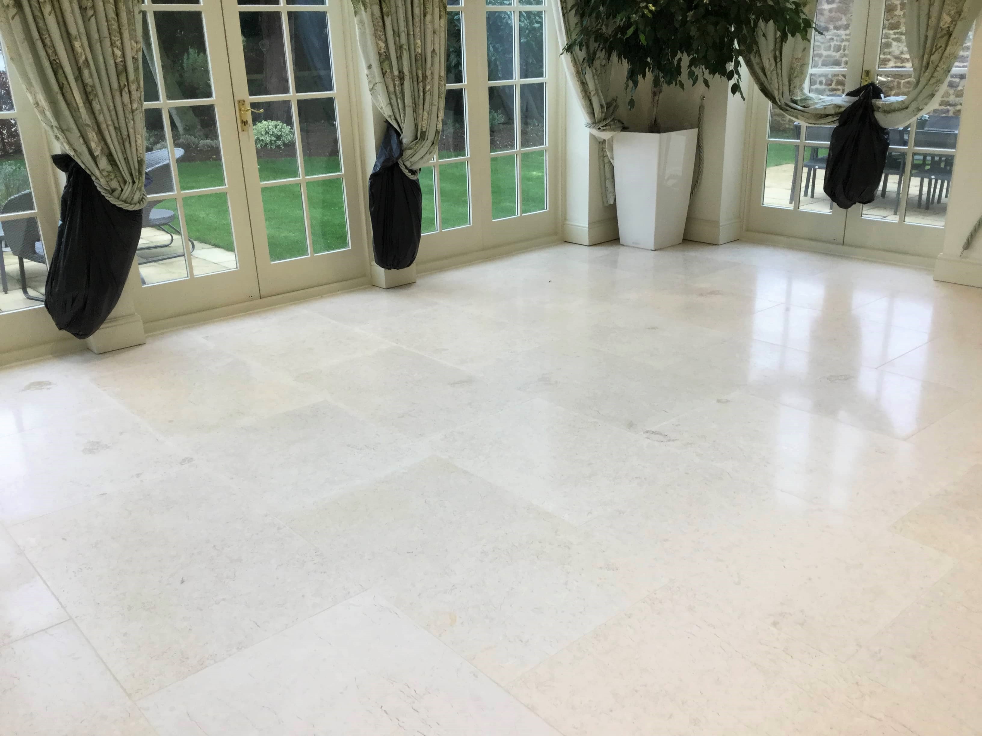 Limestone Tiled Dining Room Floor After Renovation Ecton