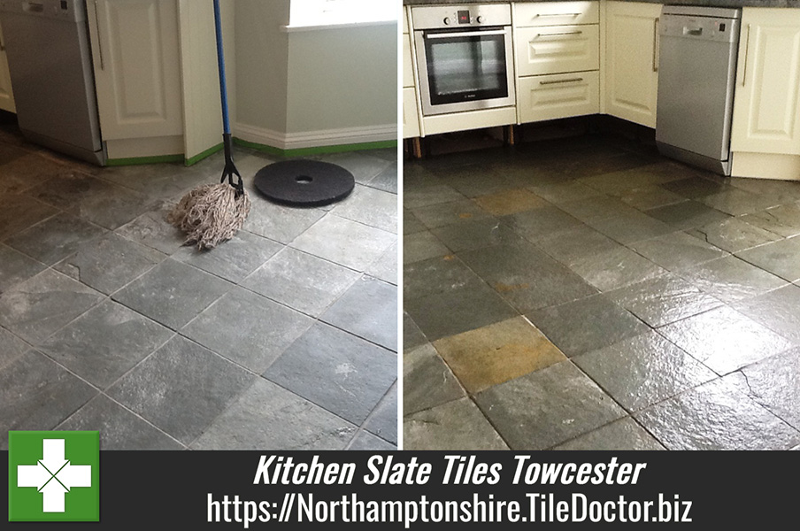 Cleaning and Sealing Kitchen Slate Tiles in Towcester