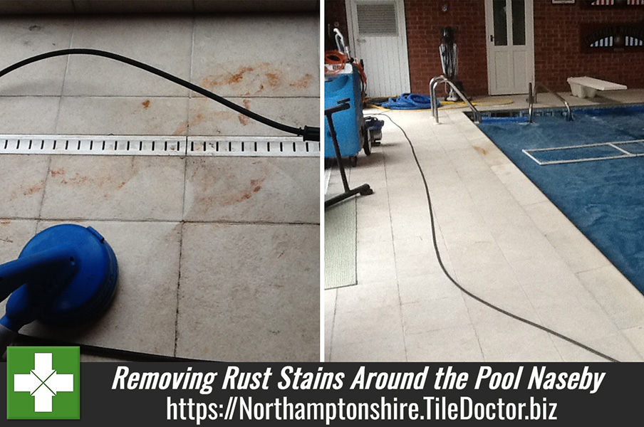 Removing Rust Stains from Anti-Slip Swimming Pool tiles in Naseby