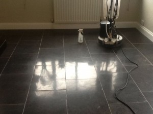 Black Marble in Brackley During Polishing