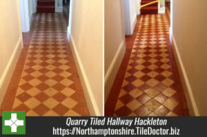 Quarry Tiled Hallway Cleaned and Restored in Hackleton