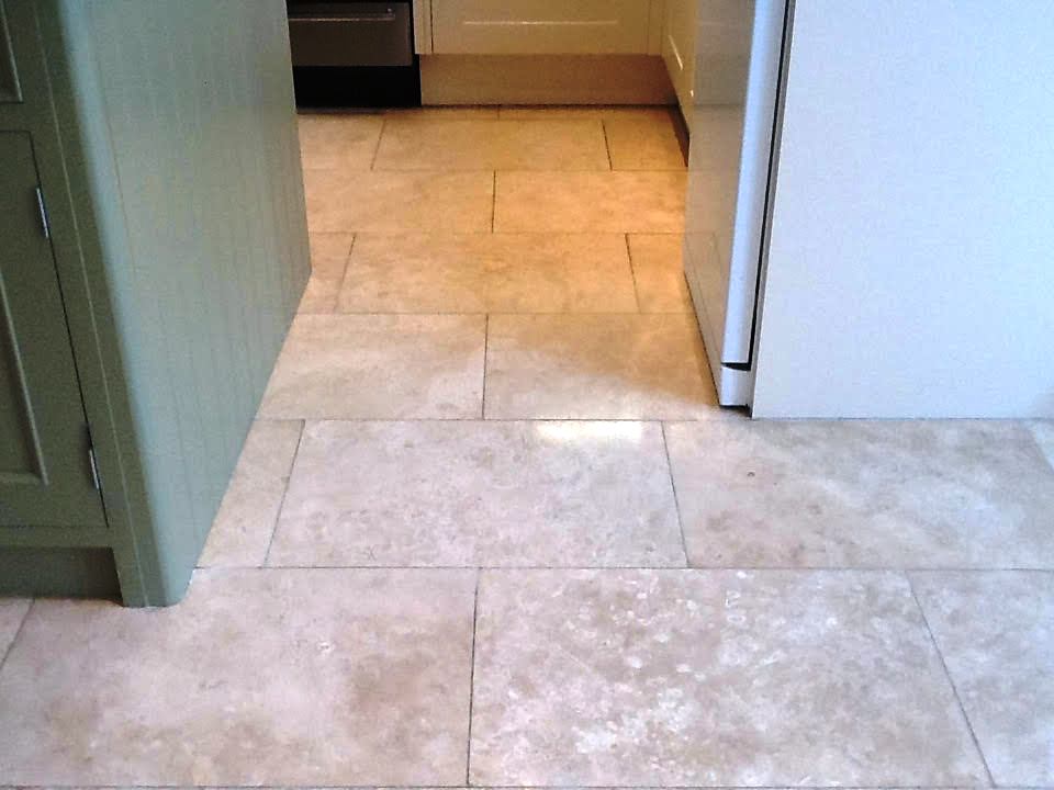 Stained Travertine Hallway Oundle After Cleaning