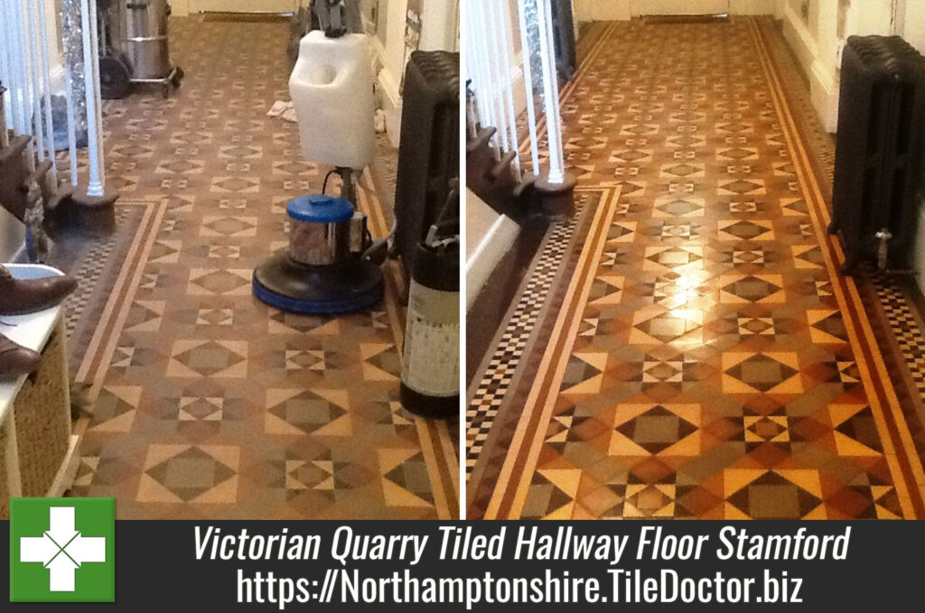 Cleaning and Sealing a Victorian Quarry Tiled Hallway Floor in Stamford