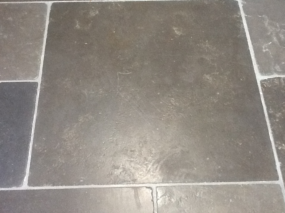 Limestone Tiles Kislingbury Before Cleaning