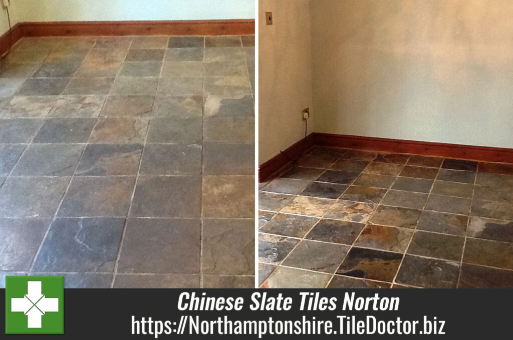 Complete Restoration of Chinese Slate Tiles in Norton near Daventy