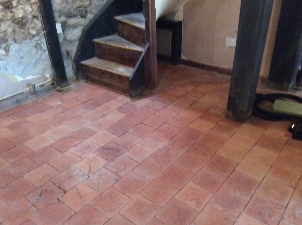 Quarry tiles after cleaning Ringstead