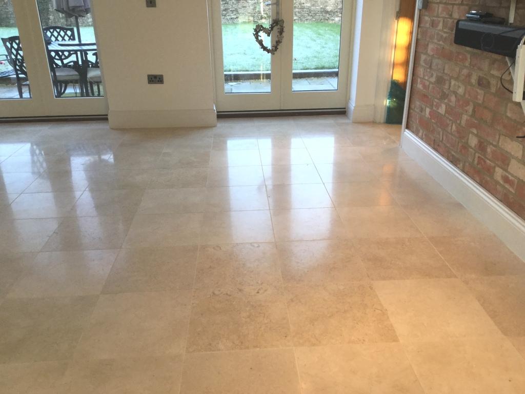 Polished Limestone Tiles Burnished and Restored Near Oundle