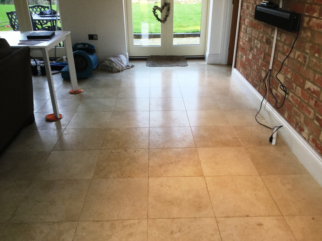 Polished Limestone Floor Before Cleaning Ashton Village