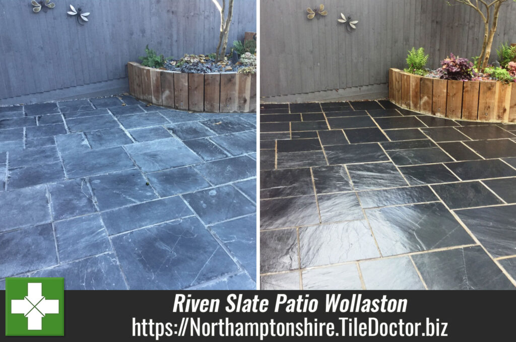 Restoring a Riven Slate Patio Suffering from Grout Haze in Wollaston