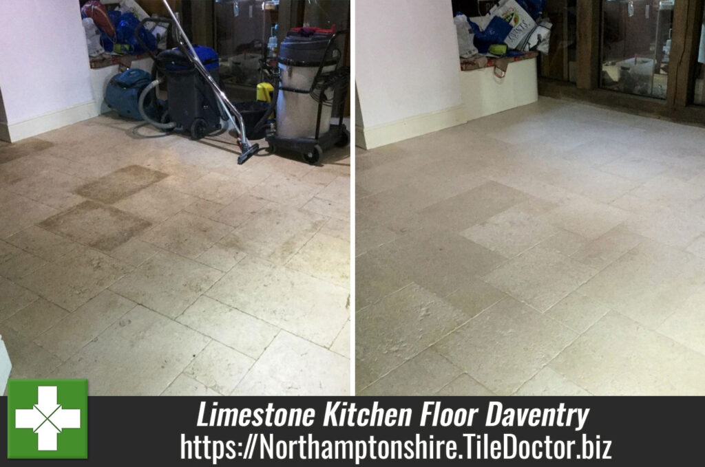 Honed Limestone Kitchen Floor Restoration Upper Boddington Daventry