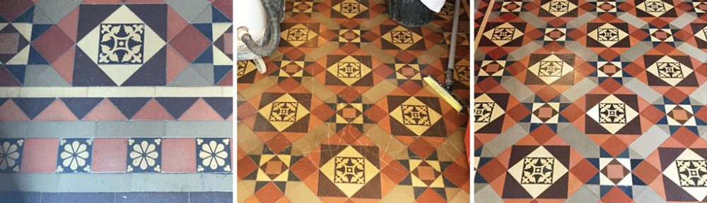 Removing Wax Scratches From Victorian Hallway Tiles In Rushden