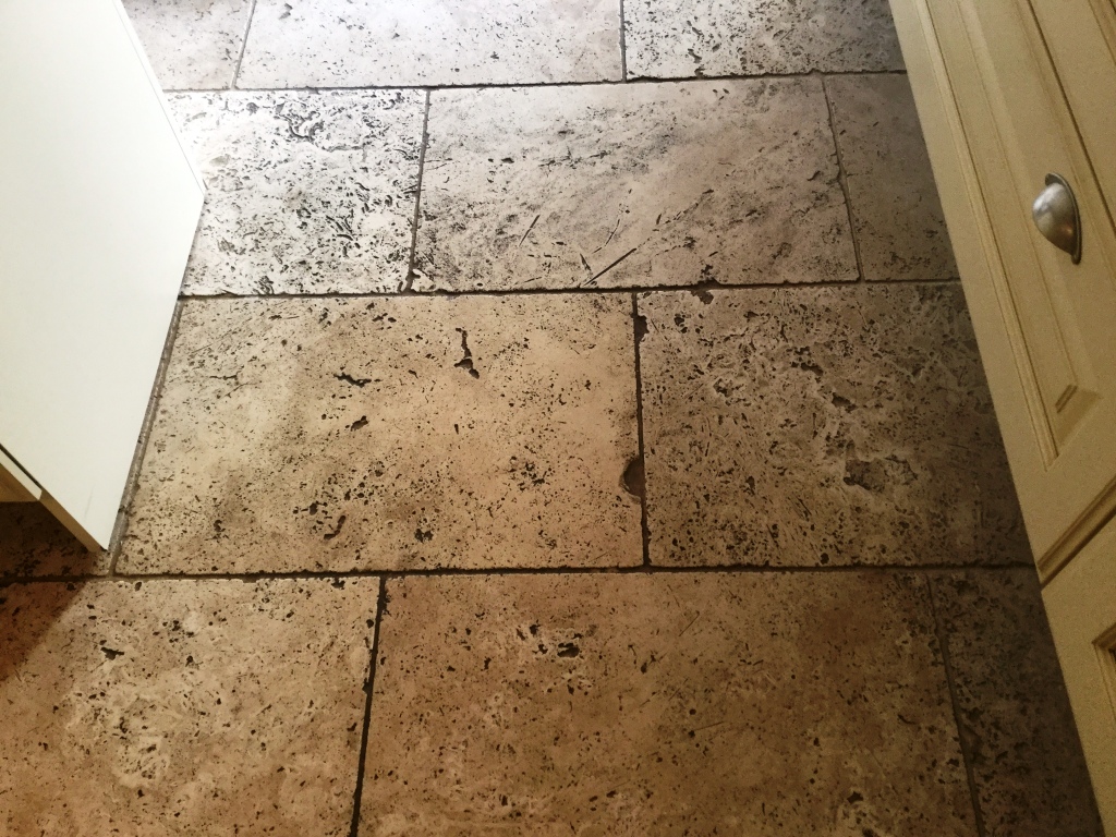 Pitted Tumbled Travertine Before Cleaning Braybrooke