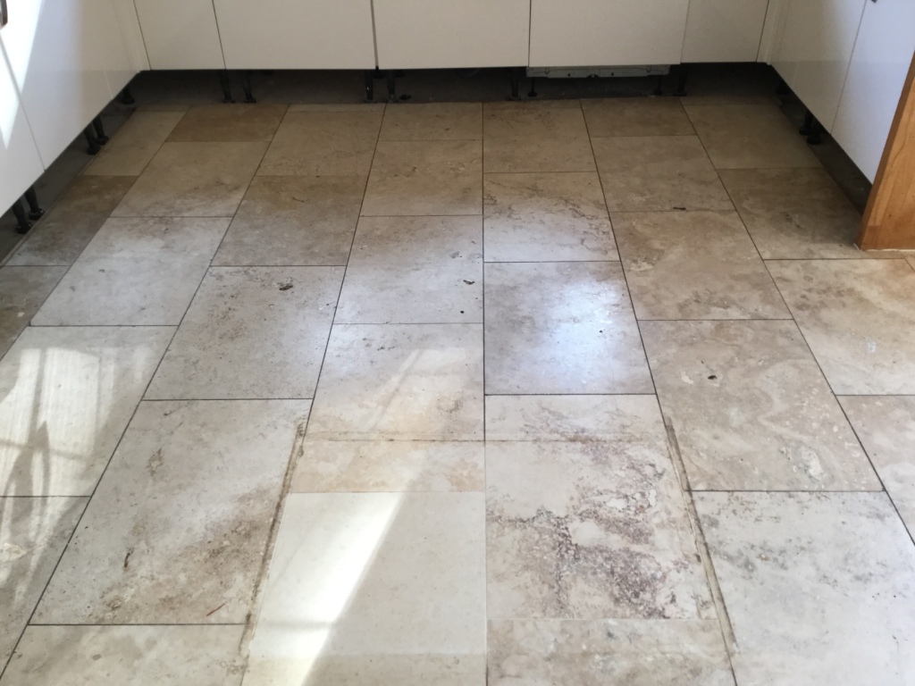 Travertine Tiled Floor Weston Favell Before Polishing