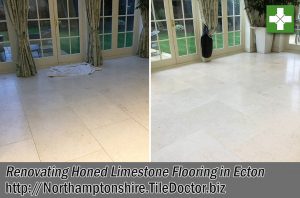 Limestone Tiled Flooring Before and After Renovating Ecton