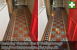 Victorian Hallway Tiles Before After Restoration Wellingborough