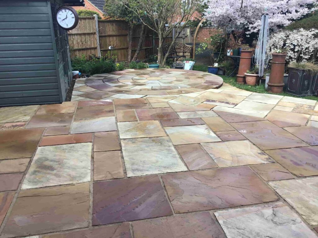Indian Sandstone Patio Rushden After Cleaning